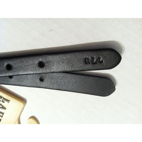 RALPH LAUREN WOMENS NEW BLACK LEATHER BELT SIZE: M  LENGTH: 38\